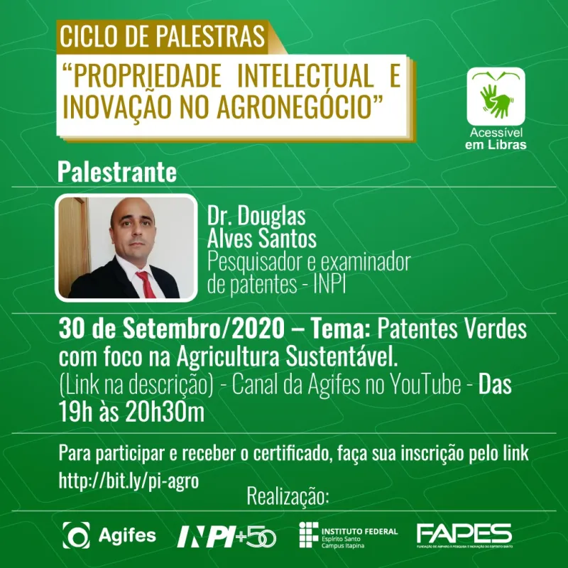 IFES Campus Itapina realiza o evento “Ciclo de palestras propriedade intelectual e inovação no agronegócio”