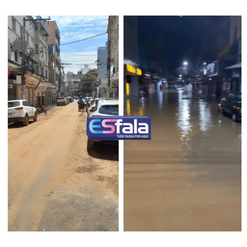 Com 48 mm em apenas meia hora, bairros e comércio de Colatina sofrem com os efeitos das chuvas deste domingo