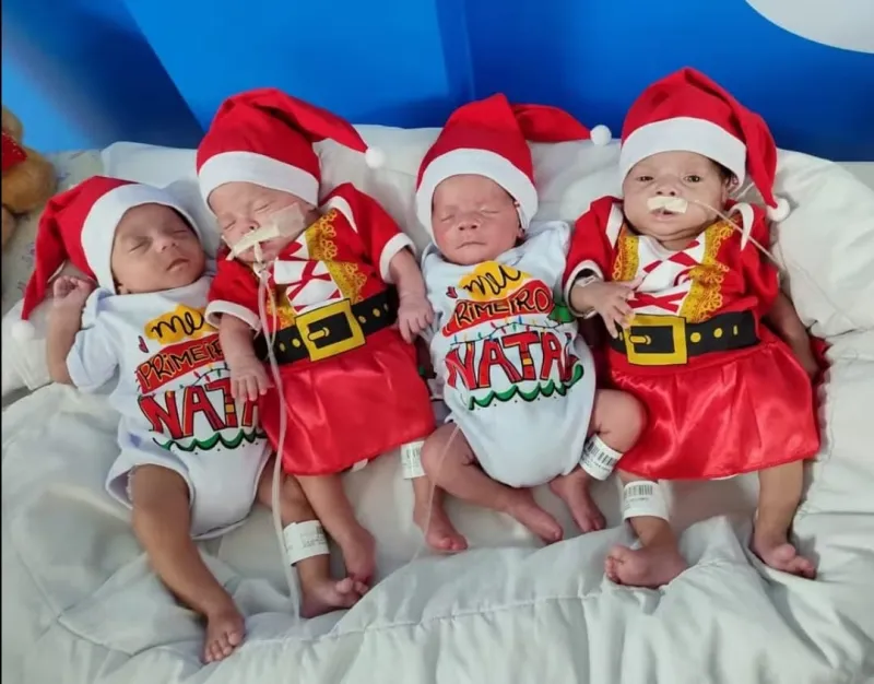 Sêxtuplos de Colatina: celebrando o natal com fofura e esperança