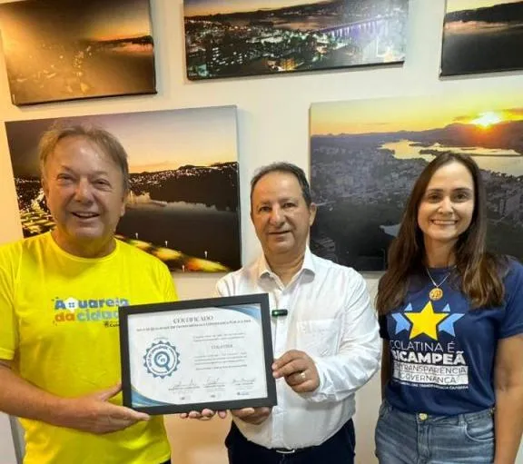 Prefeitura de Colatina recebe Selo Diamante de Qualidade em Transparência e Governança Pública