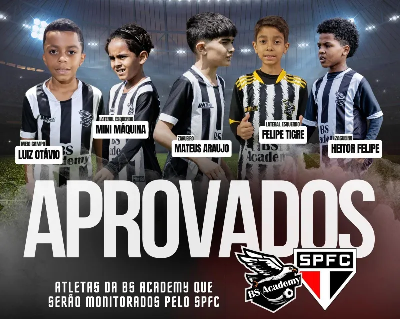 Cinco atletas da BS Academy de Colatina, são aprovados em primeiro teste no São Paulo