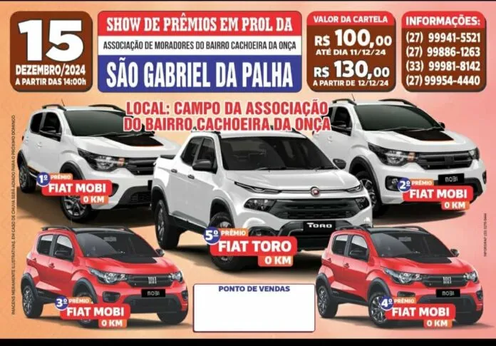 Justiça manda suspender “bingão” de 5 carros em São Gabriel da Palha
