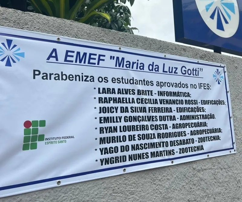 Escola Maria da Luz Gotti celebra aprovação de alunos no Ifes com homenagem