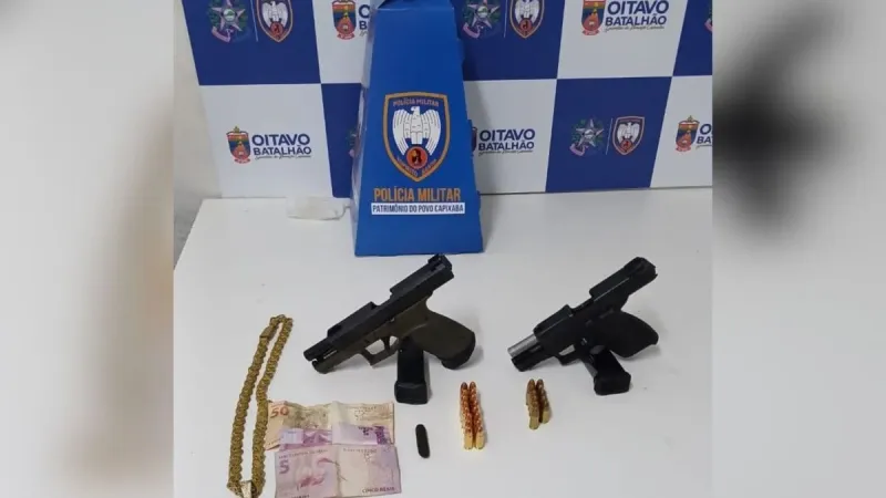 Após dupla ostentar armas, polícia apreende pistolas e munições em Colatina
