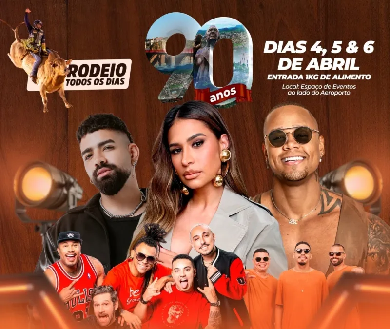 Baixo Guandu: festa dos 90 anos terá shows nacionais e feriado antecipado