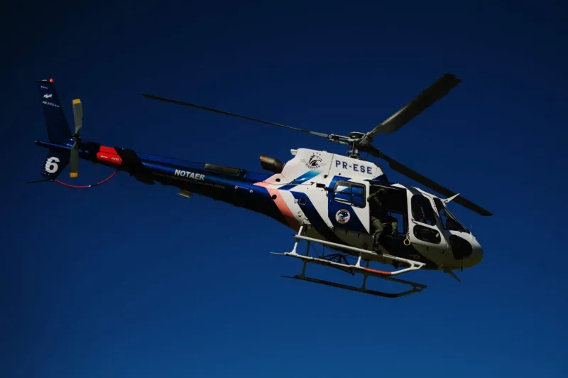 Mulher sofre queimaduras graves com óleo quente e é resgatada de helicóptero em Santa Maria de Jetibá