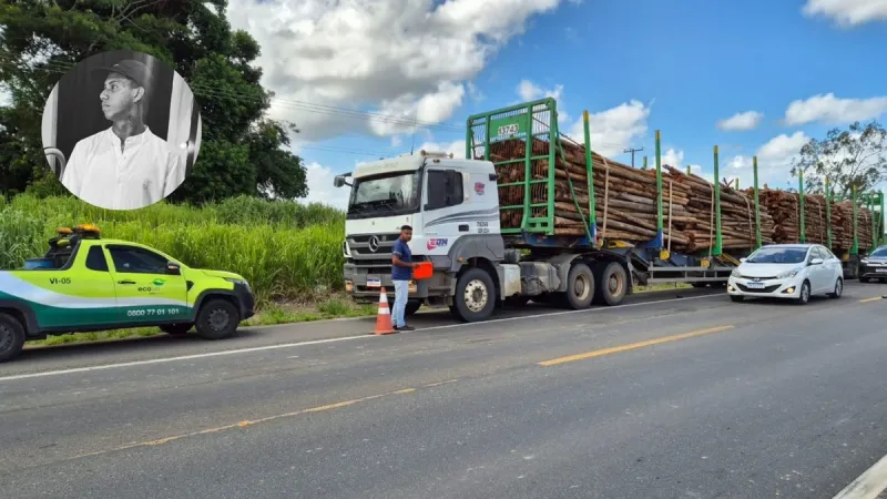 Colisão com carreta parada mata jovem de 20 anos na BR-101, em Linhares