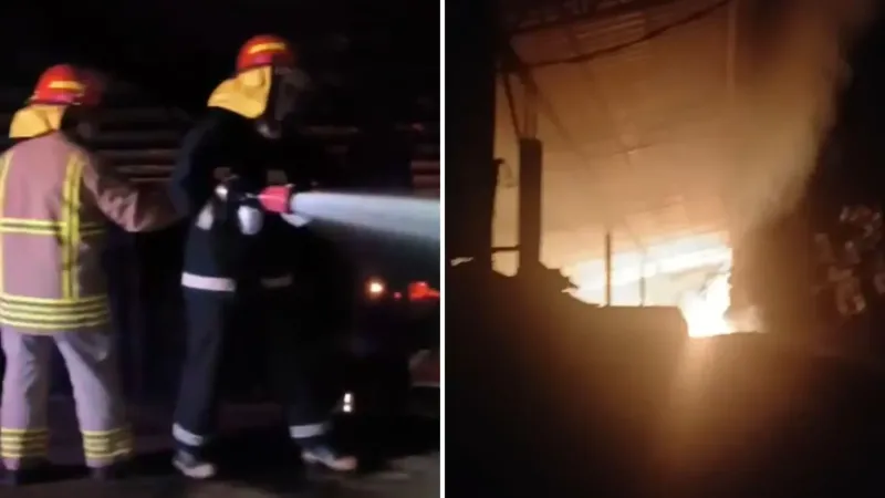 Incêndio de grandes proporções atinge secador de café e consome 50 mil litros de água em Santa Teresa