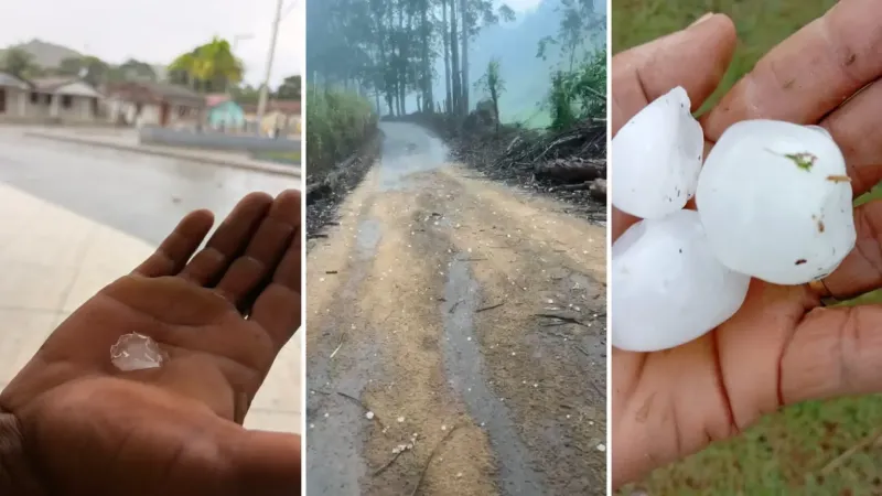 Chuva de granizo surpreende moradores de três comunidades rurais de Ecoporanga