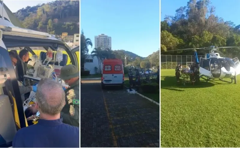 Menina de 5 anos sofre afogamento gravíssimo em Santa Teresa e é levada de helicóptero para Vitória
